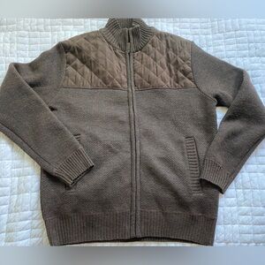 Men's Brown Quilted Sweater